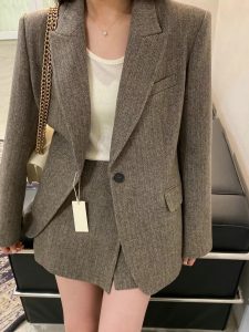 (season sale)100%羊毛高級織紋顯瘦西裝外套-自留款 - Image 3