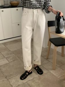 特殊刷色質感牛仔褲 - Image 7