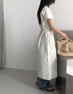 日常設計感層次綁帶長洋 - Image 5