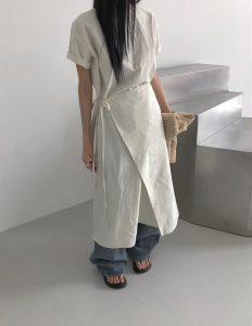 日常設計感層次綁帶長洋 - Image 8