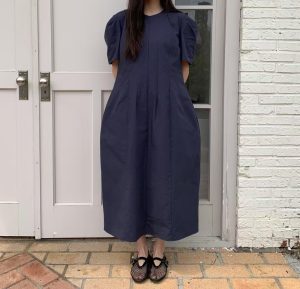 設計師立體剪裁澎袖打褶洋裝 - Image 4