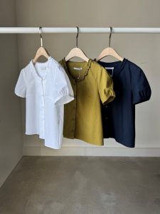 荷葉圓領單排扣短袖上衣 - Image 12