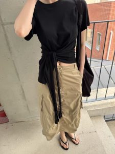 100%棉質腰綁帶設計上衣 - Image 15