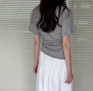 100%棉質腰綁帶設計上衣 - Image 2