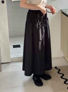 收腰收臀高級車線設計鬆緊長裙 - Image 5